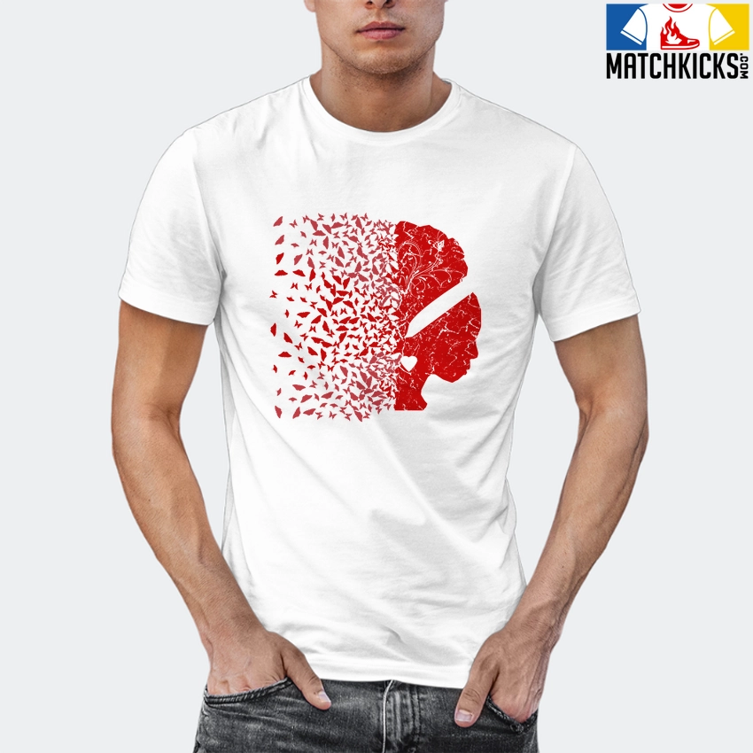 T-Shirt - Nike Dunk Low University Red (2020) - Sneaker-Matching T-Shirt (Butterfly Lady) 12 T-Shirt - Nike Dunk Low University Red (2020) - Sneaker-Matching T-Shirt (Butterfly Lady) - Image 10