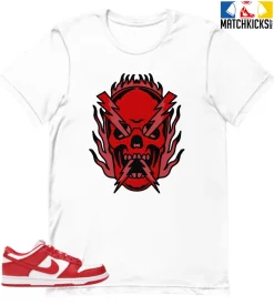 T-Shirt - Nike Dunk Low University Red (2020) - Sneaker-Matching T-Shirt (THUNDER SKULL)