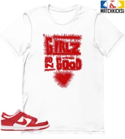 T-Shirt - Nike Dunk Low University Red (2020) - Sneaker-Matching T-Shirt (Girls Doin Good)