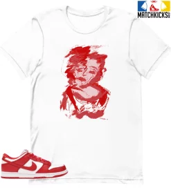 T-Shirt - Nike Dunk Low University Red (2020) - Sneaker-Matching T-Shirt (Marilyn Abstract)