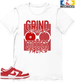 T-Shirt - Nike Dunk Low University Red (2020) - Sneaker-Matching T-Shirt (Grind Silent Success Talks)