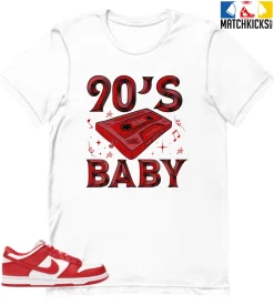 T-Shirt - Nike Dunk Low University Red (2020) - Sneaker-Matching T-Shirt (90's Baby Cassette)