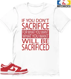 T-Shirt - Nike Dunk Low University Red (2020) - Sneaker-Matching T-Shirt (Sacrifice)