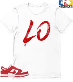 T-Shirt - Nike Dunk Low University Red (2020) - Sneaker-Matching T-Shirt (Rainbow Love Left)