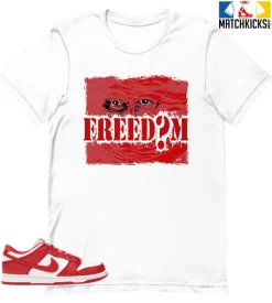 T-Shirt - Nike Dunk Low University Red (2020) - Sneaker-Matching T-Shirt (FREEDOM)