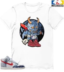 T-Shirt - Nike Dunk High Washed Denim Pack - Sneaker-Matching T-Shirt (Money Devil)
