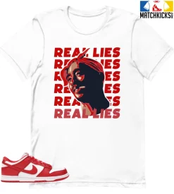 T-Shirt - Nike Dunk Low University Red (2020) - Sneaker-Matching T-Shirt (Real Lies)