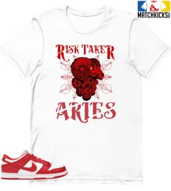 T-Shirt - Nike Dunk Low University Red (2020) - Sneaker-Matching T-Shirt (RAM Risk Taker)