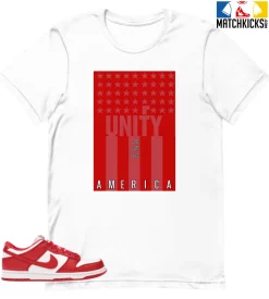 T-Shirt - Nike Dunk Low University Red (2020) - Sneaker-Matching T-Shirt (UNIFY AMERICA)