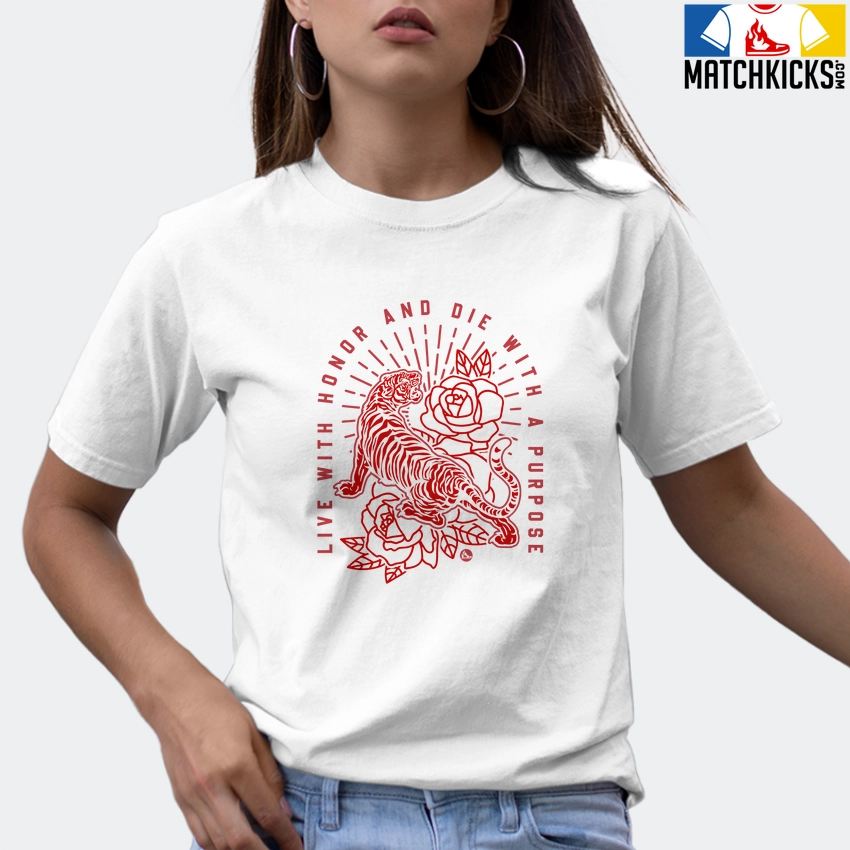 T-Shirt - Nike Dunk Low University Red (2020) - Sneaker-Matching T-Shirt (Live With Honor Die With Purpose) 9 T-Shirt - Nike Dunk Low University Red (2020) - Sneaker-Matching T-Shirt (Live With Honor Die With Purpose) - Image 7