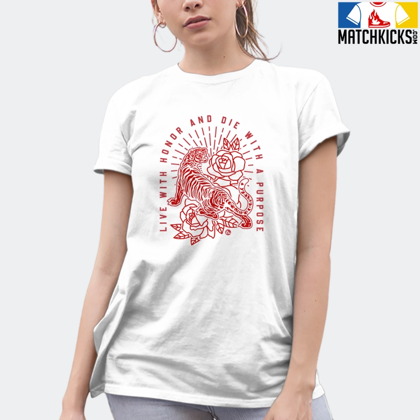 T-Shirt - Nike Dunk Low University Red (2020) - Sneaker-Matching T-Shirt (Live With Honor Die With Purpose) 10 T-Shirt - Nike Dunk Low University Red (2020) - Sneaker-Matching T-Shirt (Live With Honor Die With Purpose) - Image 8