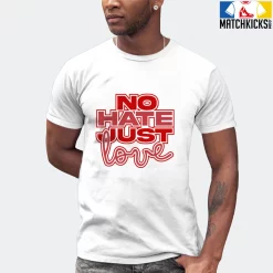 T-Shirt - Nike Dunk Low University Red (2020) - Sneaker-Matching T-Shirt (No Hate Just Love) -Nike Dunk shop online mockupGenerator 5161