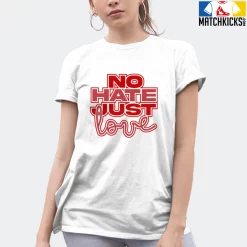 T-Shirt - Nike Dunk Low University Red (2020) - Sneaker-Matching T-Shirt (No Hate Just Love) -Nike Dunk shop online mockupGenerator 5164