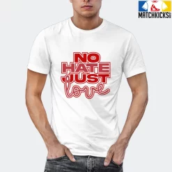 T-Shirt - Nike Dunk Low University Red (2020) - Sneaker-Matching T-Shirt (No Hate Just Love) -Nike Dunk shop online mockupGenerator 5166