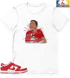 T-Shirt - Nike Dunk Low University Red (2020) - Sneaker-Matching T-Shirt (Urkel)