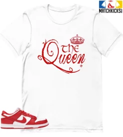 T-Shirt - Nike Dunk Low University Red (2020) - Sneaker-Matching T-Shirt (The Queen)