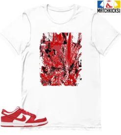 T-Shirt - Nike Dunk Low University Red (2020) - Sneaker-Matching T-Shirt (Abstract Flower)