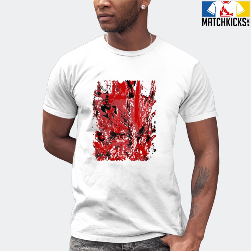 T-Shirt - Nike Dunk Low University Red (2020) - Sneaker-Matching T-Shirt (Abstract Flower) 7 T-Shirt - Nike Dunk Low University Red (2020) - Sneaker-Matching T-Shirt (Abstract Flower) - Image 5