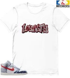 T-Shirt - Nike Dunk High Washed Denim Pack - Sneaker-Matching T-Shirt (LOYALTY)