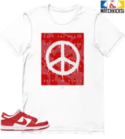 T-Shirt - Nike Dunk Low University Red (2020) - Sneaker-Matching T-Shirt (Keep The Peace)