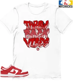 T-Shirt - Nike Dunk Low University Red (2020) - Sneaker-Matching T-Shirt (Throw Back Vibes)