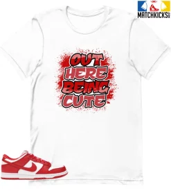 T-Shirt - Nike Dunk Low University Red (2020) - Sneaker-Matching T-Shirt (Out Here Being CUTE)