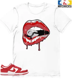T-Shirt - Nike Dunk Low University Red (2020) - Sneaker-Matching T-Shirt (Kiss Of Death)