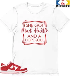T-Shirt - Nike Dunk Low University Red (2020) - Sneaker-Matching T-Shirt (She Got)