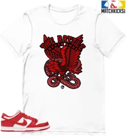 T-Shirt - Nike Dunk Low University Red (2020) - Sneaker-Matching T-Shirt (The Battle)