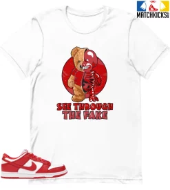 T-Shirt - Nike Dunk Low University Red (2020) - Sneaker-Matching T-Shirt (See Through The Fake)