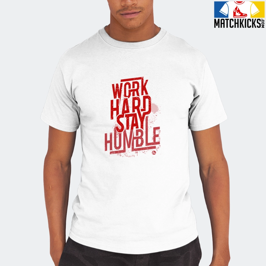 T-Shirt - Nike Dunk Low University Red (2020) - Sneaker-Matching T-Shirt (Work Hard Stay Humble) 8 T-Shirt - Nike Dunk Low University Red (2020) - Sneaker-Matching T-Shirt (Work Hard Stay Humble) - Image 6