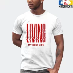 T-Shirt - Nike Dunk Low University Red (2020) - Sneaker-Matching T-Shirt (LIVING MY BEST LIFE) -Nike Dunk shop online mockupGenerator 5665