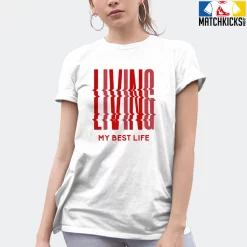 T-Shirt - Nike Dunk Low University Red (2020) - Sneaker-Matching T-Shirt (LIVING MY BEST LIFE) -Nike Dunk shop online mockupGenerator 5668