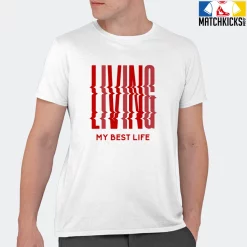 T-Shirt - Nike Dunk Low University Red (2020) - Sneaker-Matching T-Shirt (LIVING MY BEST LIFE) -Nike Dunk shop online mockupGenerator 5669