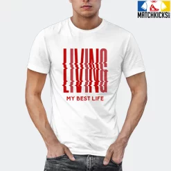 T-Shirt - Nike Dunk Low University Red (2020) - Sneaker-Matching T-Shirt (LIVING MY BEST LIFE) -Nike Dunk shop online mockupGenerator 5670