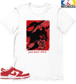 T-Shirt - Nike Dunk Low University Red (2020) - Sneaker-Matching T-Shirt (your Basic Witch)