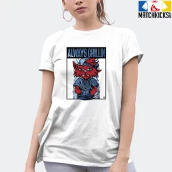 T-Shirt - Nike Dunk High Washed Denim Pack - Sneaker-Matching T-Shirt (Cool Cat Always Chillin) -Nike Dunk shop online mockupGenerator 572