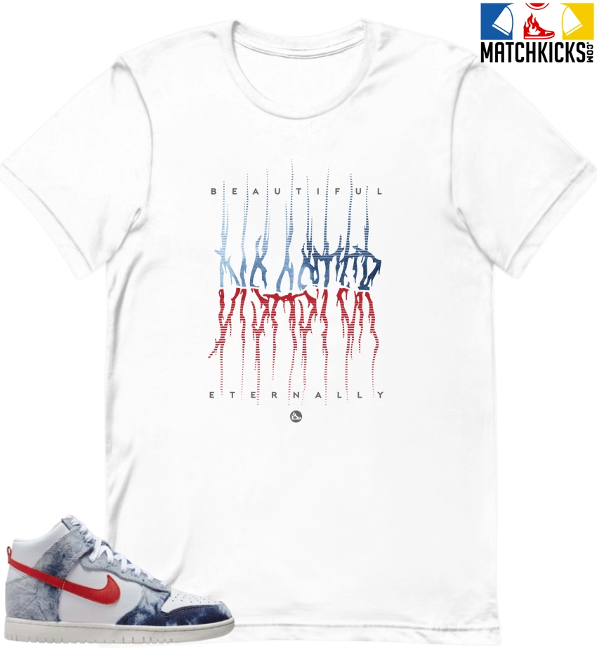 T-Shirt - Nike Dunk High Washed Denim Pack - Sneaker-Matching T-Shirt (Disaster) 3 T-Shirt - Nike Dunk High Washed Denim Pack - Sneaker-Matching T-Shirt (Disaster)
