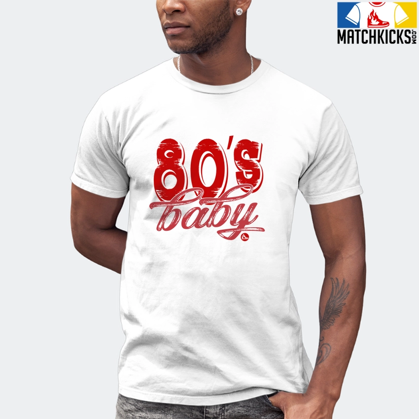 T-Shirt - Nike Dunk Low University Red (2020) - Sneaker-Matching T-Shirt (80s Baby) 7 T-Shirt - Nike Dunk Low University Red (2020) - Sneaker-Matching T-Shirt (80s Baby) - Image 5