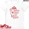 T-Shirt - Nike Dunk Low University Red (2020) - Sneaker-Matching T-Shirt (FEMALE QUEEN) -Nike Dunk shop online mockupGenerator 5770