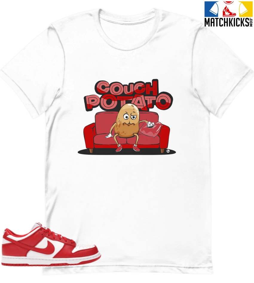 T-Shirt - Nike Dunk Low University Red (2020) - Sneaker-Matching T-Shirt (Couch Potato) 3 T-Shirt - Nike Dunk Low University Red (2020) - Sneaker-Matching T-Shirt (Couch Potato)