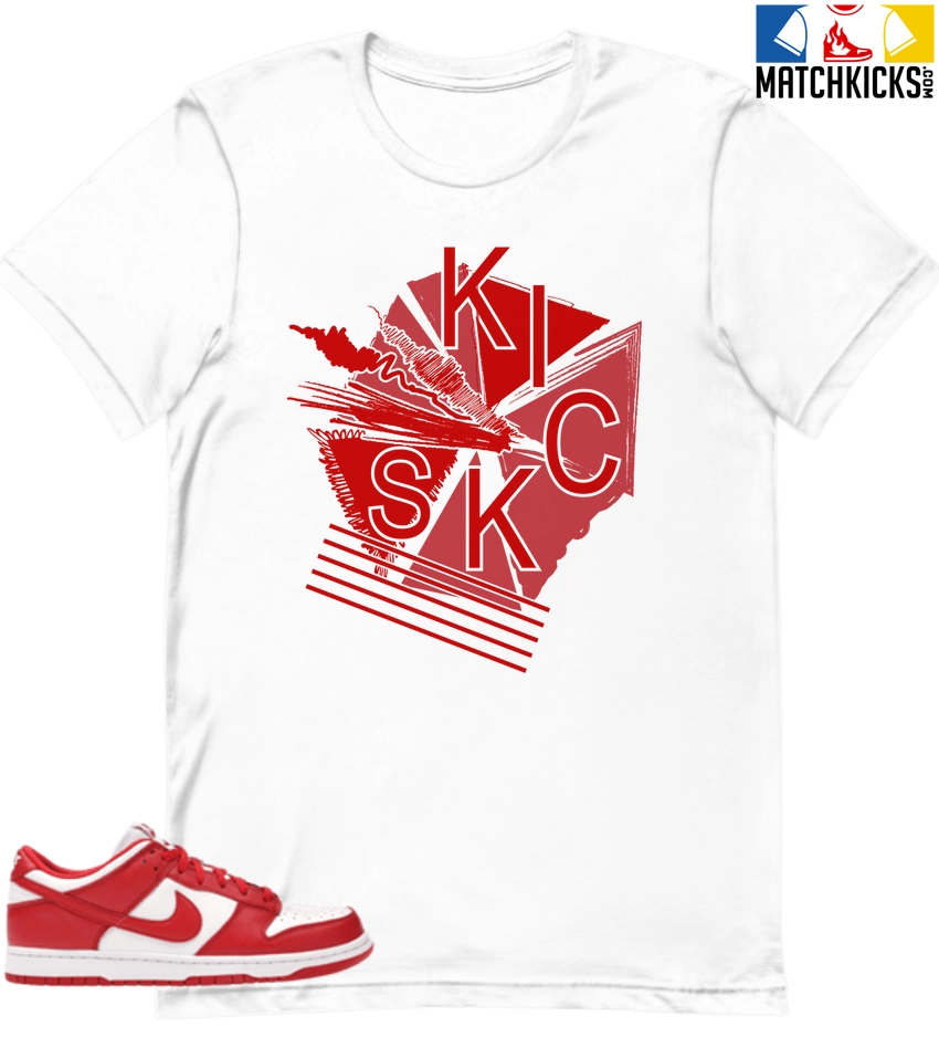 T-Shirt - Nike Dunk Low University Red (2020) - Sneaker-Matching T-Shirt (KICKS) 3 T-Shirt - Nike Dunk Low University Red (2020) - Sneaker-Matching T-Shirt (KICKS)