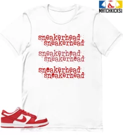 T-Shirt - Nike Dunk Low University Red (2020) - Sneaker-Matching T-Shirt (Sneakerhead Sneakerhead)