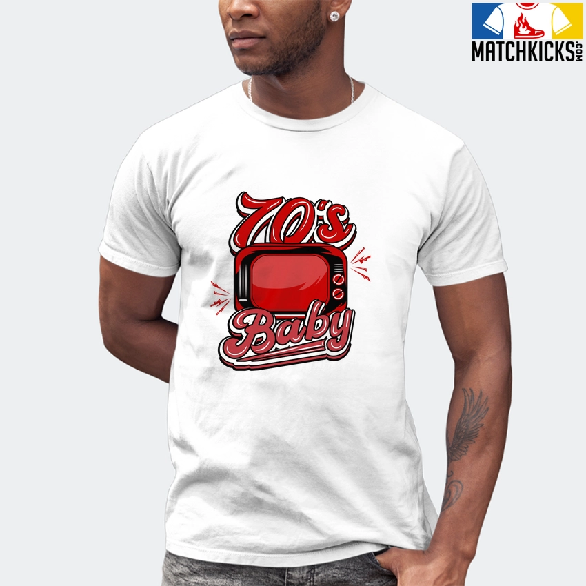 T-Shirt - Nike Dunk Low University Red (2020) - Sneaker-Matching T-Shirt (70's Baby) 7 T-Shirt - Nike Dunk Low University Red (2020) - Sneaker-Matching T-Shirt (70's Baby) - Image 5