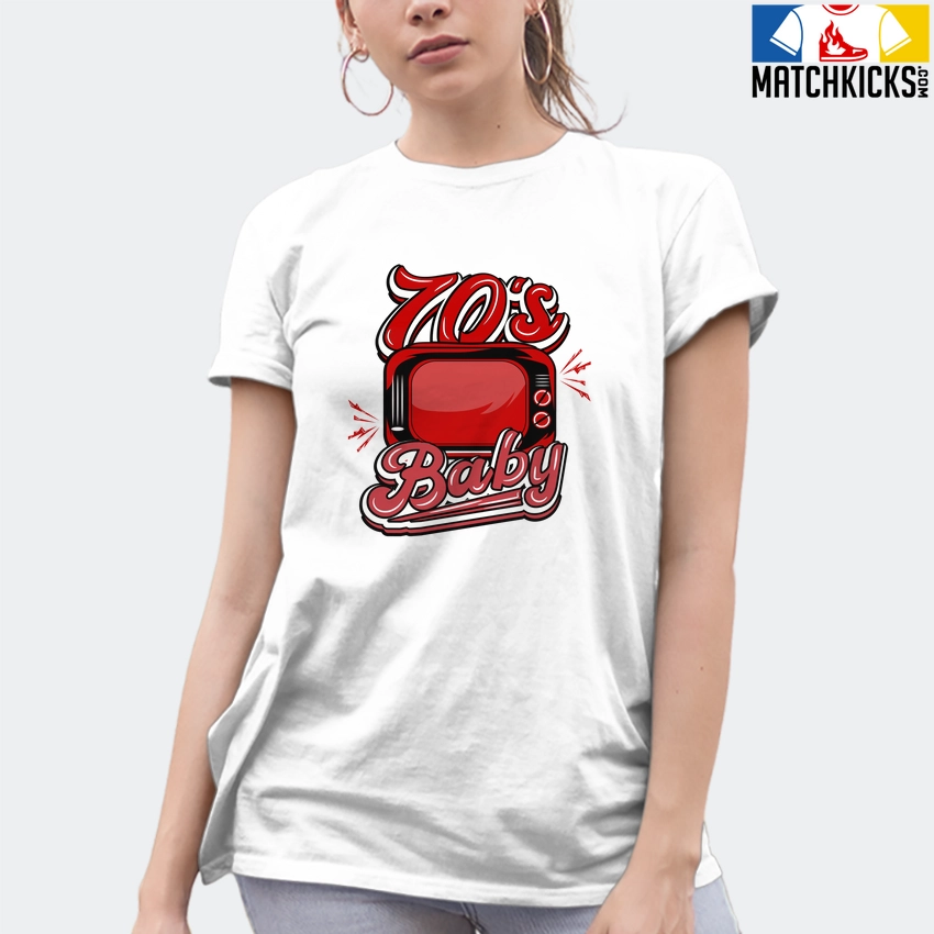 T-Shirt - Nike Dunk Low University Red (2020) - Sneaker-Matching T-Shirt (70's Baby) 10 T-Shirt - Nike Dunk Low University Red (2020) - Sneaker-Matching T-Shirt (70's Baby) - Image 8