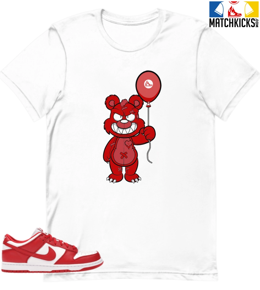 T-Shirt - Nike Dunk Low University Red (2020) - Sneaker-Matching T-Shirt (Grinning Bear) 3 T-Shirt - Nike Dunk Low University Red (2020) - Sneaker-Matching T-Shirt (Grinning Bear)