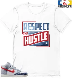 T-Shirt - Nike Dunk High Washed Denim Pack - Sneaker-Matching T-Shirt (RESPECT The HUSTLE)