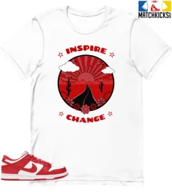 T-Shirt - Nike Dunk Low University Red (2020) - Sneaker-Matching T-Shirt (Inspire Change)