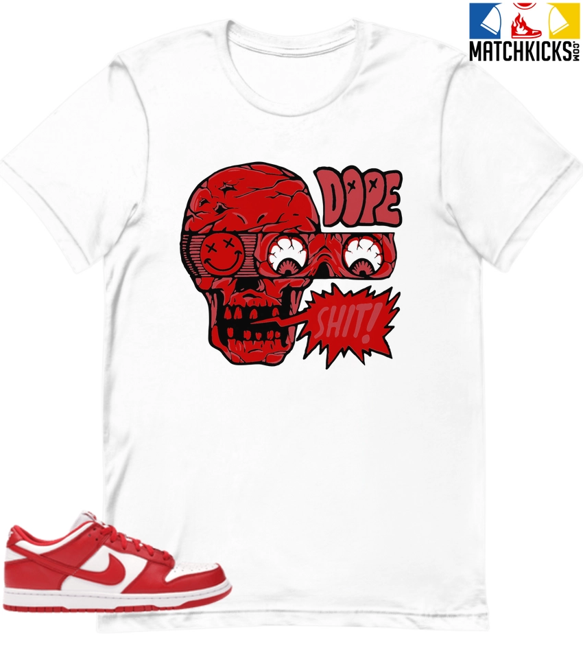 T-Shirt - Nike Dunk Low University Red (2020) - Sneaker-Matching T-Shirt (DOPE SHIT) 3 T-Shirt - Nike Dunk Low University Red (2020) - Sneaker-Matching T-Shirt (DOPE SHIT)
