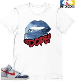 T-Shirt - Nike Dunk High Washed Denim Pack - Sneaker-Matching T-Shirt (!!DOPE!!)